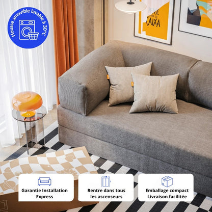 Nubo Compressed Blue Sofa – High-Quality Construction