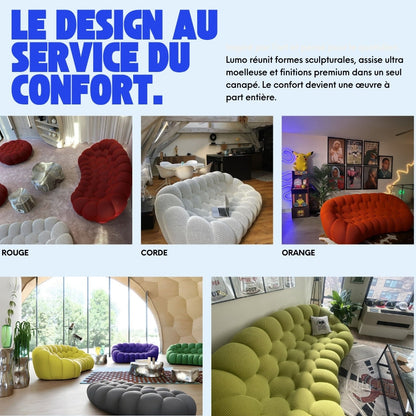 Compressed Bubble Sofa in White by Lumo: Sleek, Space-Saving Design