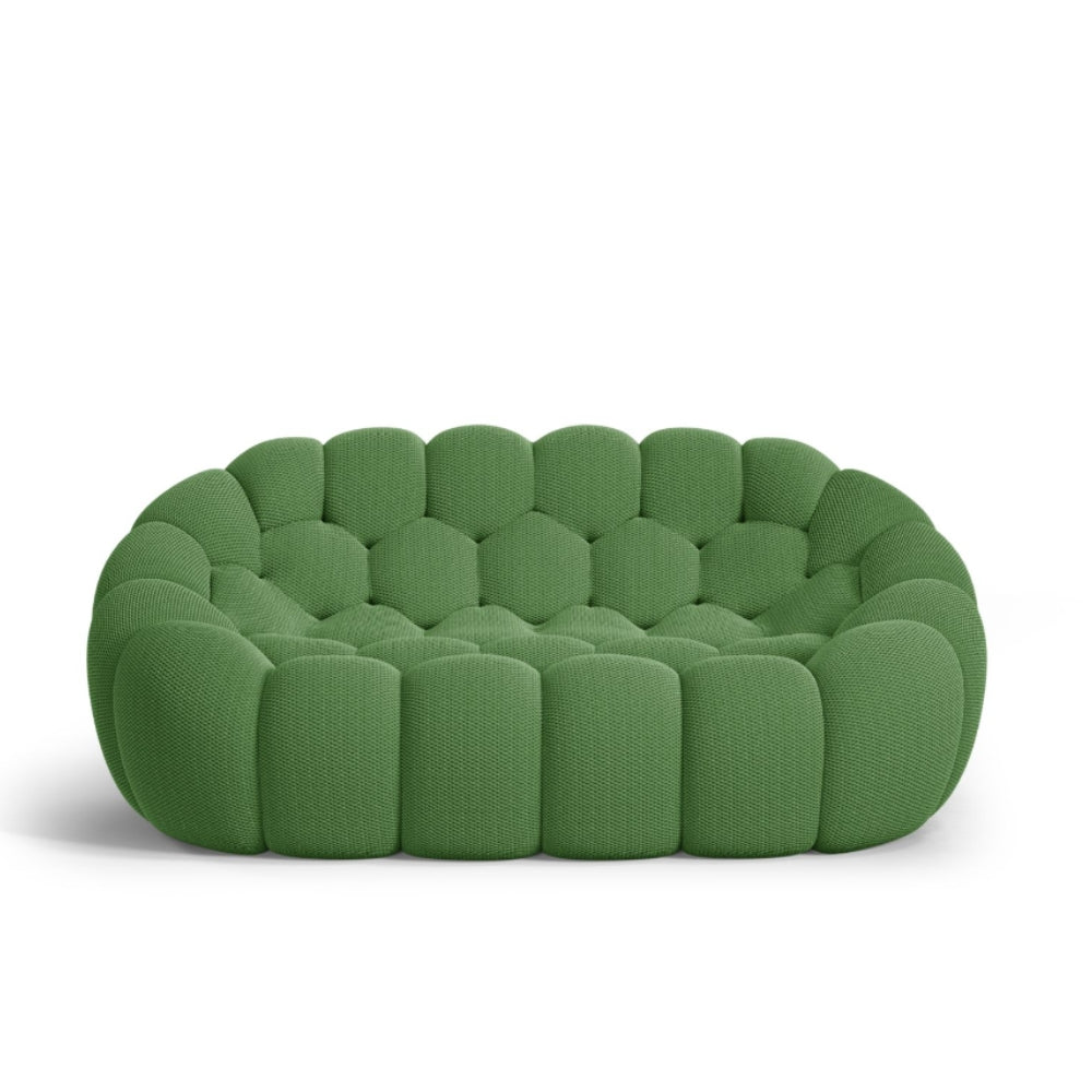 Lumo Classic: Compact, 2-Seat Bubble Sofa in Vertical Green