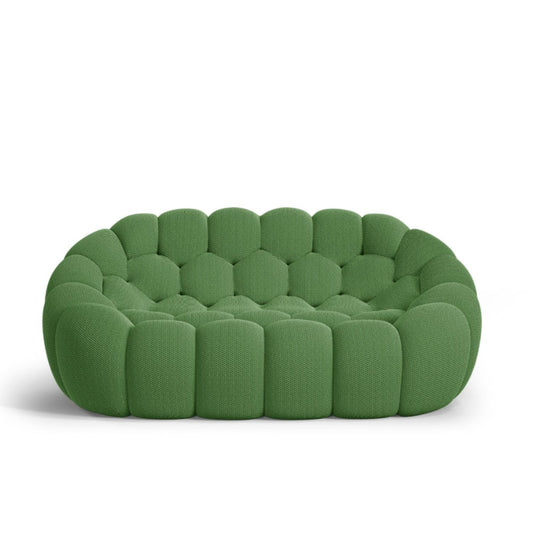 Lumo Classic: Compact, 2-Seat Bubble Sofa in Vertical Green
