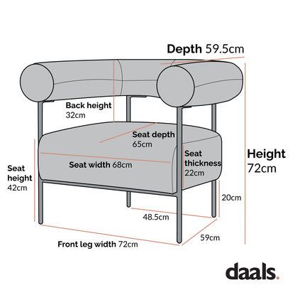 Fulbourn Rust Ochre Velvet Armchair