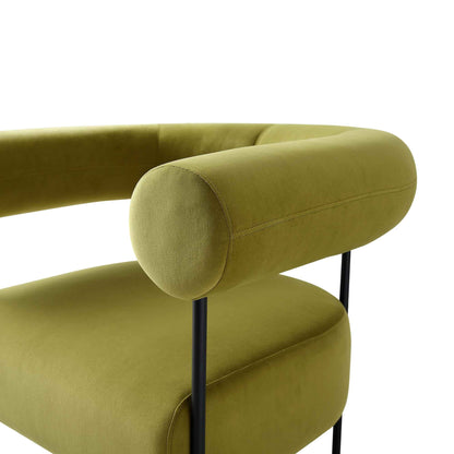 Fulbourn Olive Green Velvet Armchair