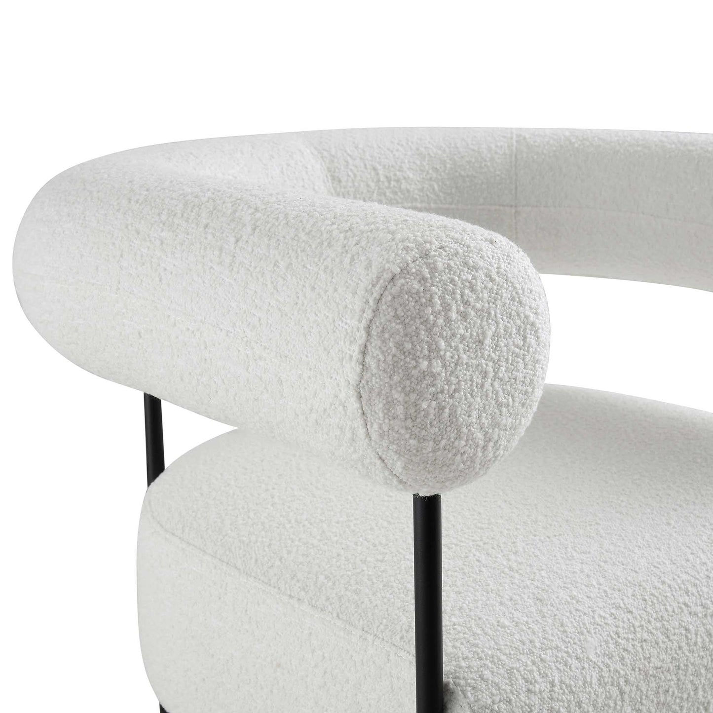 Fulbourn White Boucle Armchair