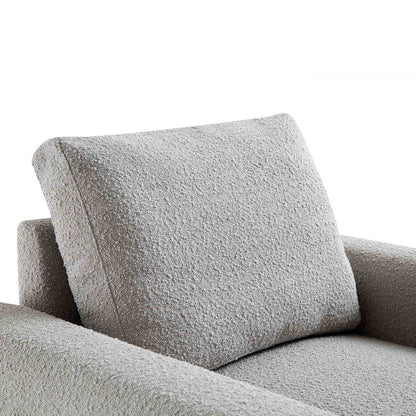 Hampstead Grey Boucle Curved Armchair