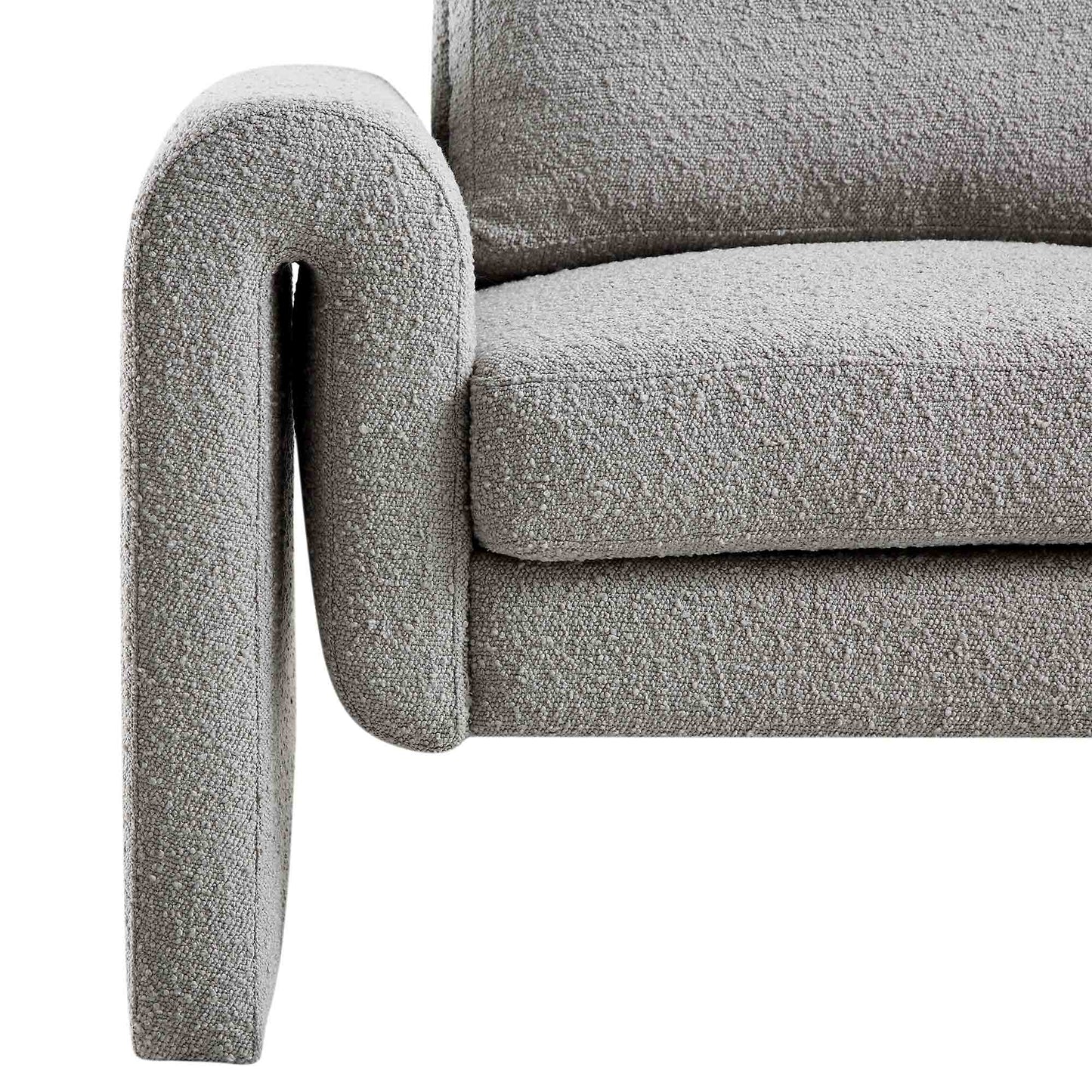 Hampstead Grey Boucle Curved Armchair