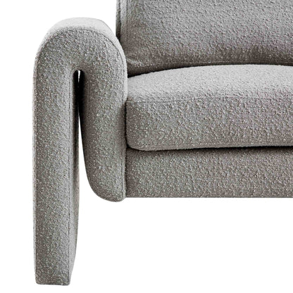 Hampstead Grey Boucle Curved Armchair