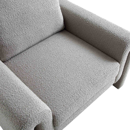 Hampstead Grey Boucle Curved Armchair