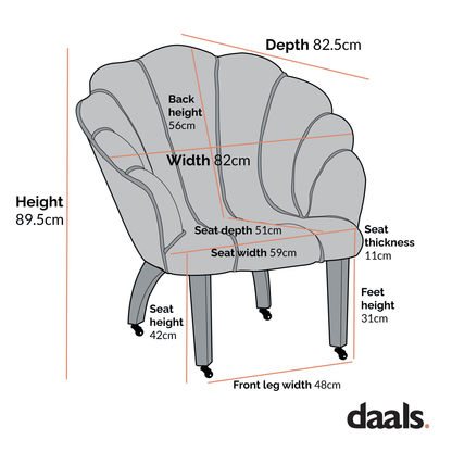 Barnard Scalloped Clam Chair, Sage Green Chenille