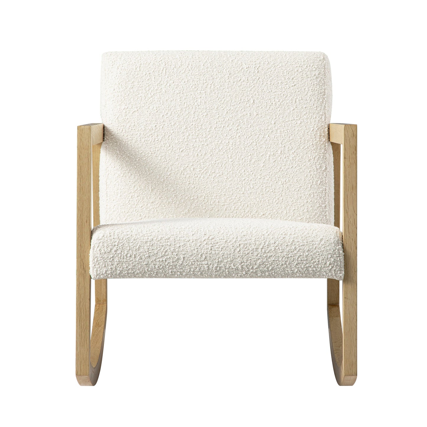 Fyne Ecru Boucle Rocking Natural Oak Armchair