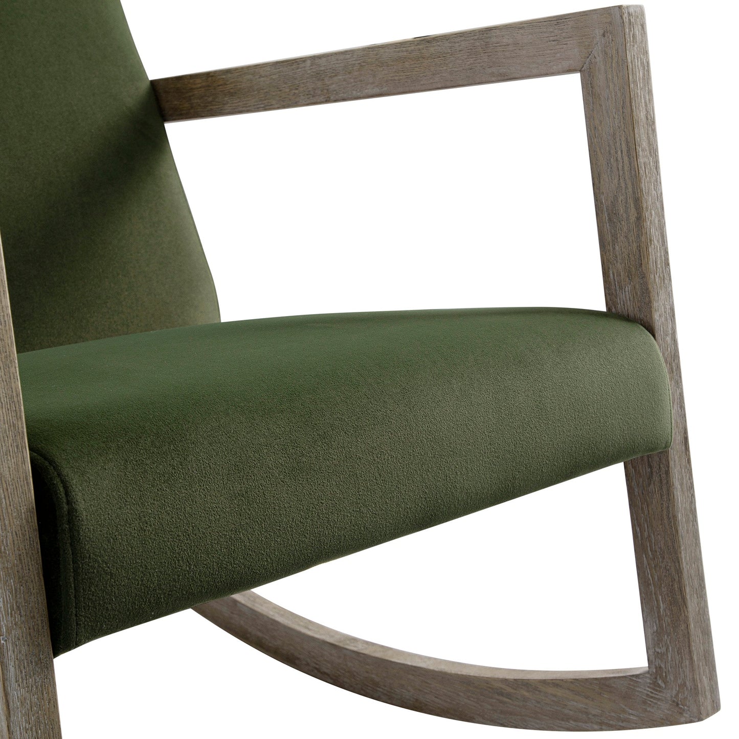 Fyne Moss Green Velvet Rocking Weathered Oak Armchair