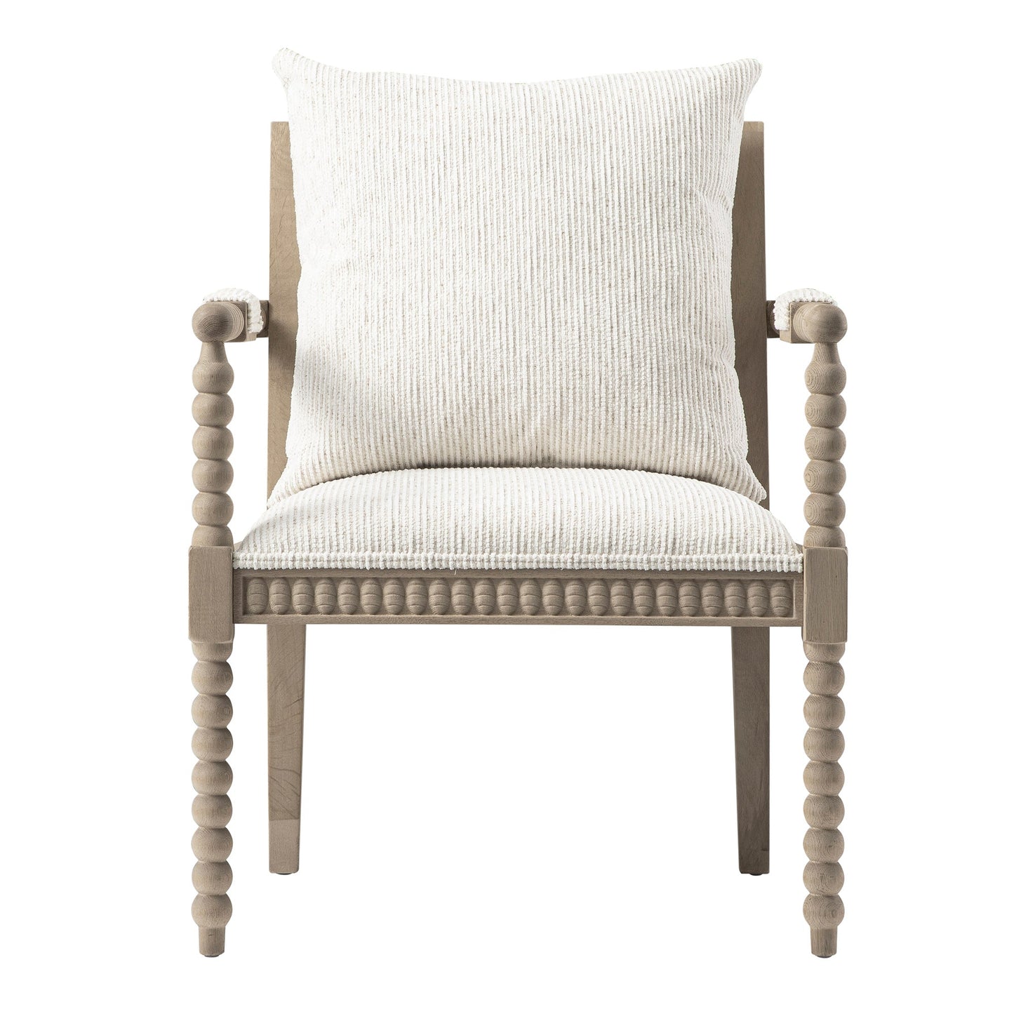 Hemingford Beige Textured Fabric Bobbin Washed Oak Armchair