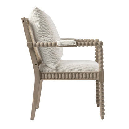 Hemingford Beige Textured Fabric Bobbin Washed Oak Armchair