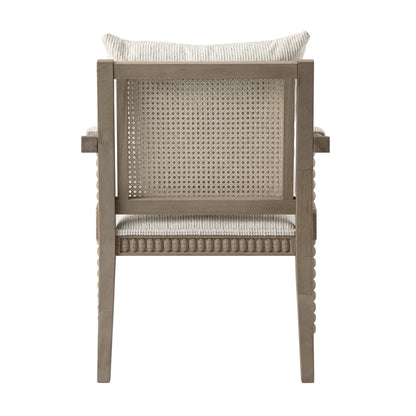 Hemingford Beige Textured Fabric Bobbin Washed Oak Armchair
