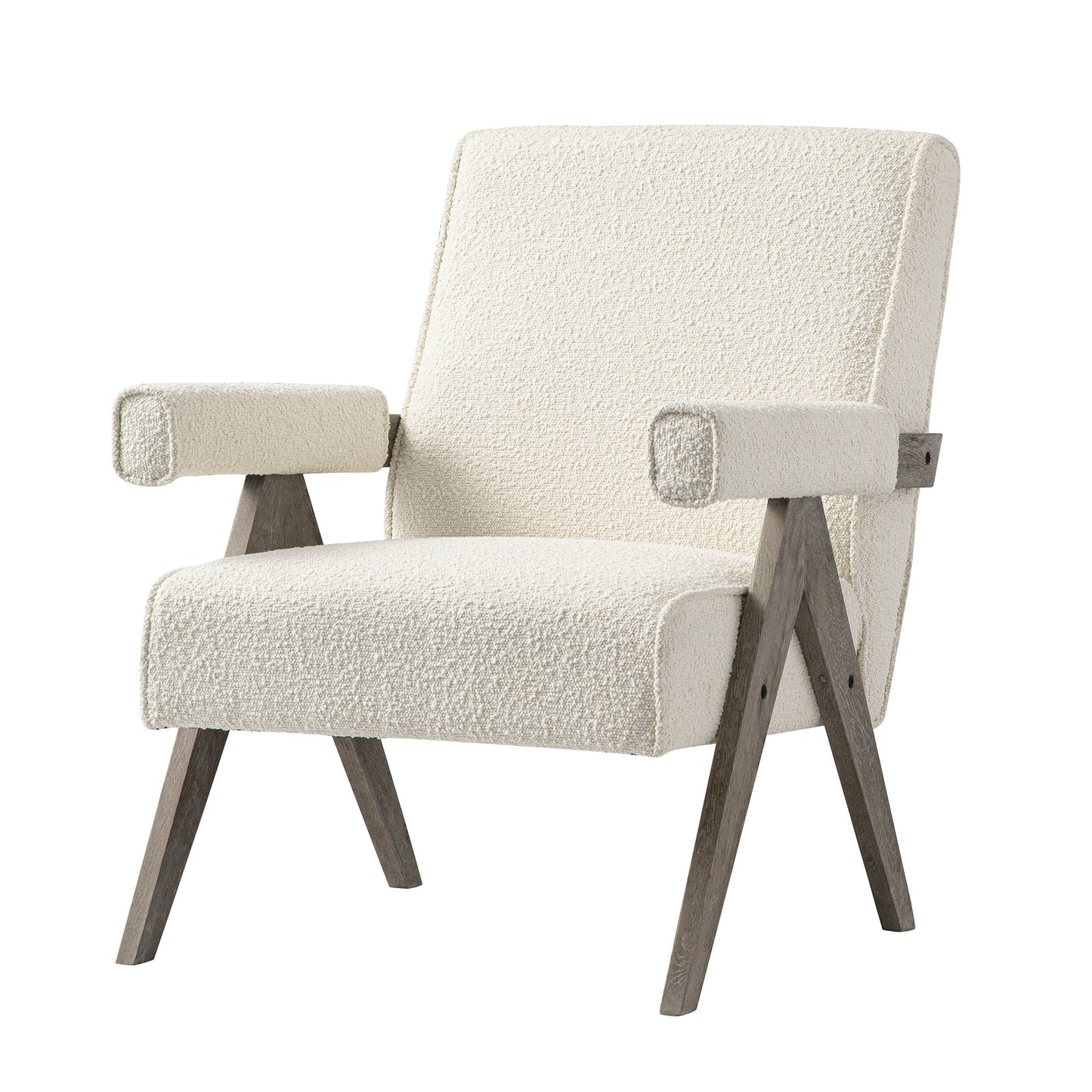 Chinnor Beige Boucle Weathered Oak Frame Accent Chair