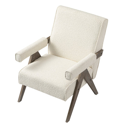 Chinnor Beige Boucle Weathered Oak Frame Accent Chair