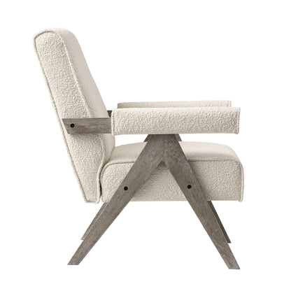 Chinnor Beige Boucle Weathered Oak Frame Accent Chair