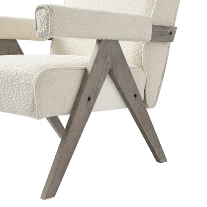 Chinnor Beige Boucle Weathered Oak Frame Accent Chair