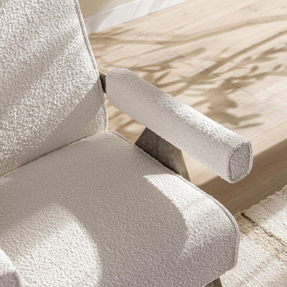 Chinnor Beige Boucle Weathered Oak Frame Accent Chair