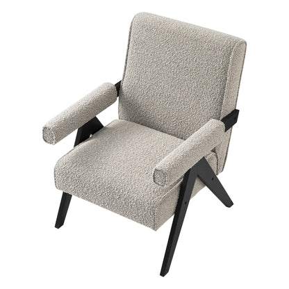 Chinnor Taupe Boucle Black Oak Frame Accent Chair