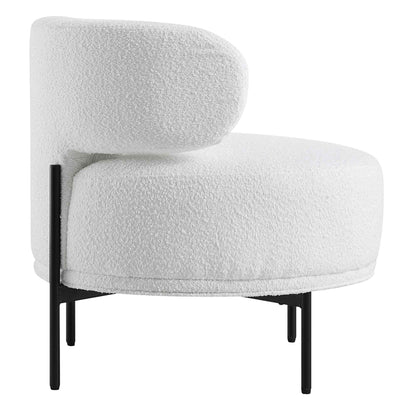 Penn White Boucle Wing Back Accent Chair