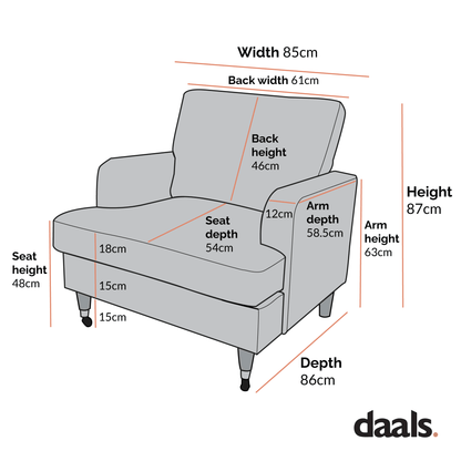 Brigette Grey Velvet Armchair with Antique Brass Castor Legs