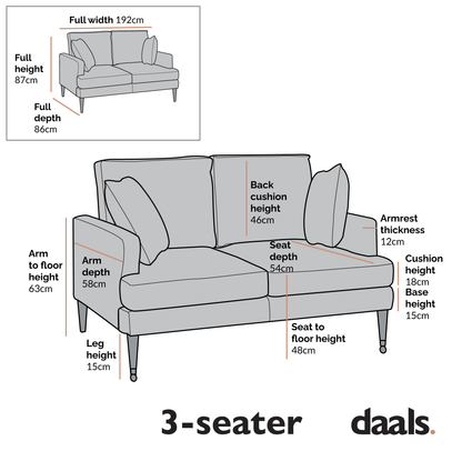 Brigette 3 Seater Grey Velvet Sofa with Antique Brass Castor Legs