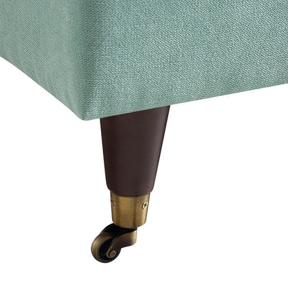Brigette Mint Soft Brushed Fabric Armchair with Antique Brass Castor Legs