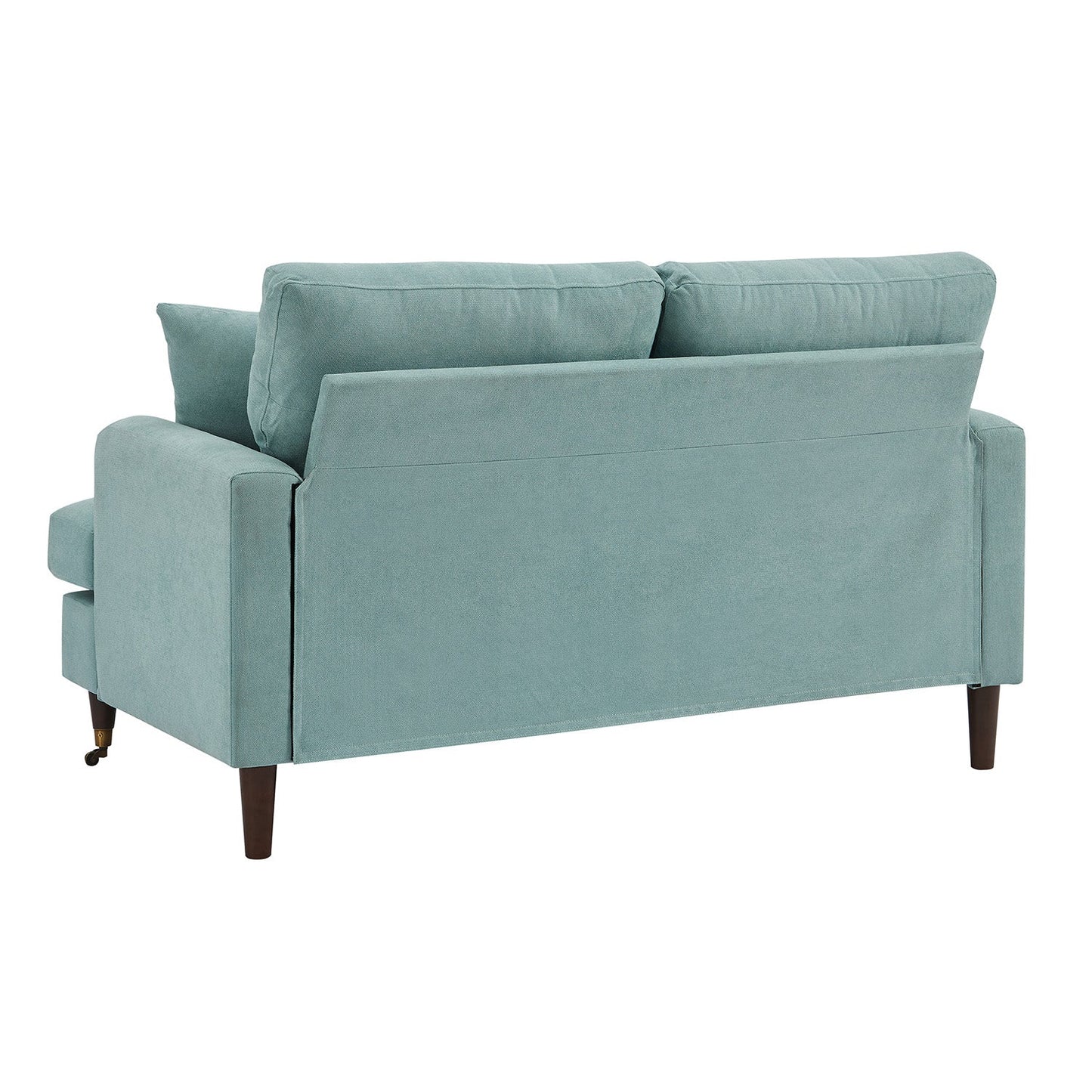 Brigette 2-Seater Mint Soft Brushed Sofa with Antique Brass Castor Legs