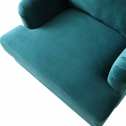 Brigette Teal Velvet Armchair with Antique Brass Castor Legs