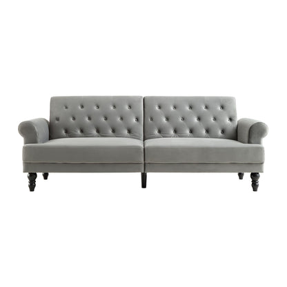 Hanney 3-Seater Chesterfield Sofabed in Grey Velvet