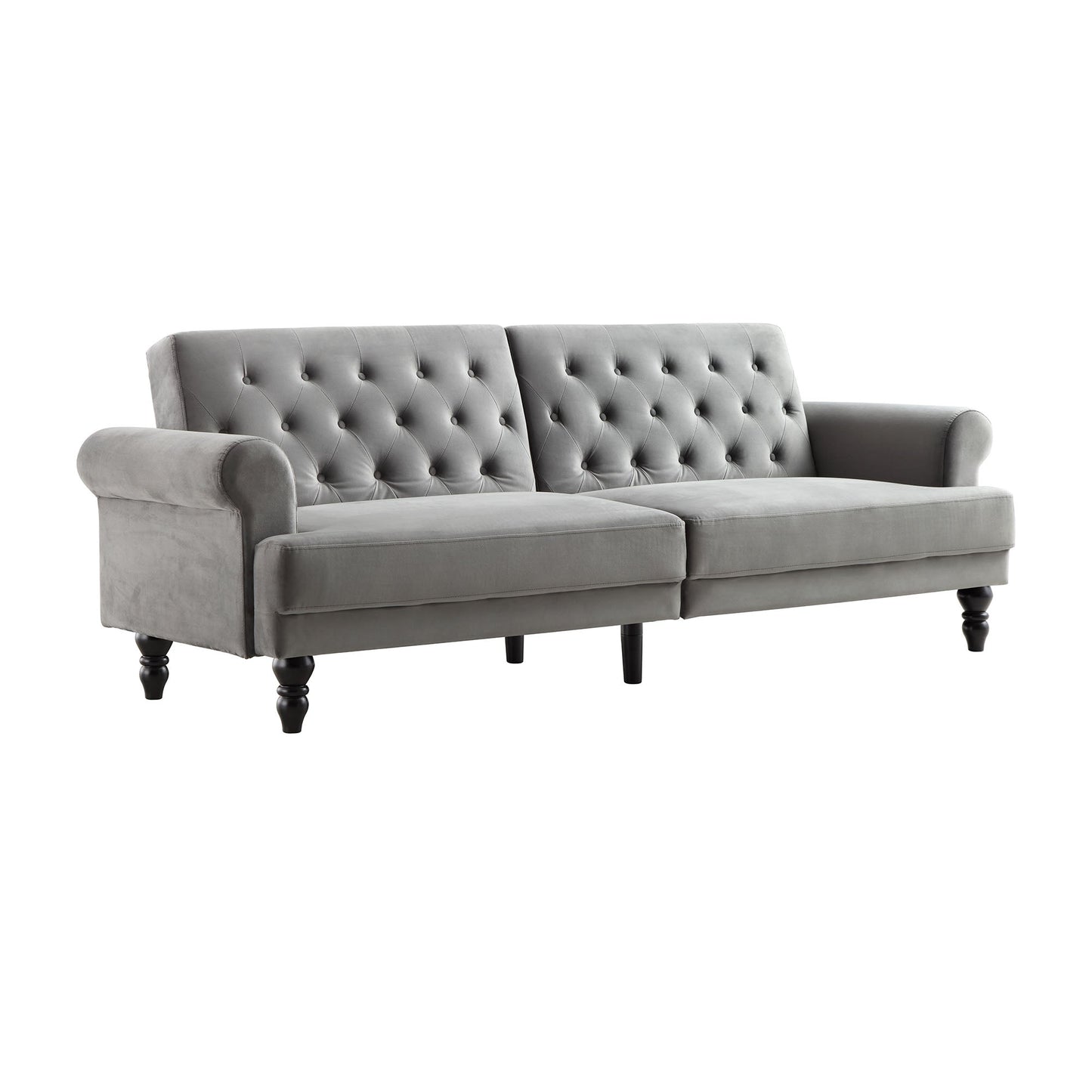 Hanney 3-Seater Chesterfield Sofabed in Grey Velvet