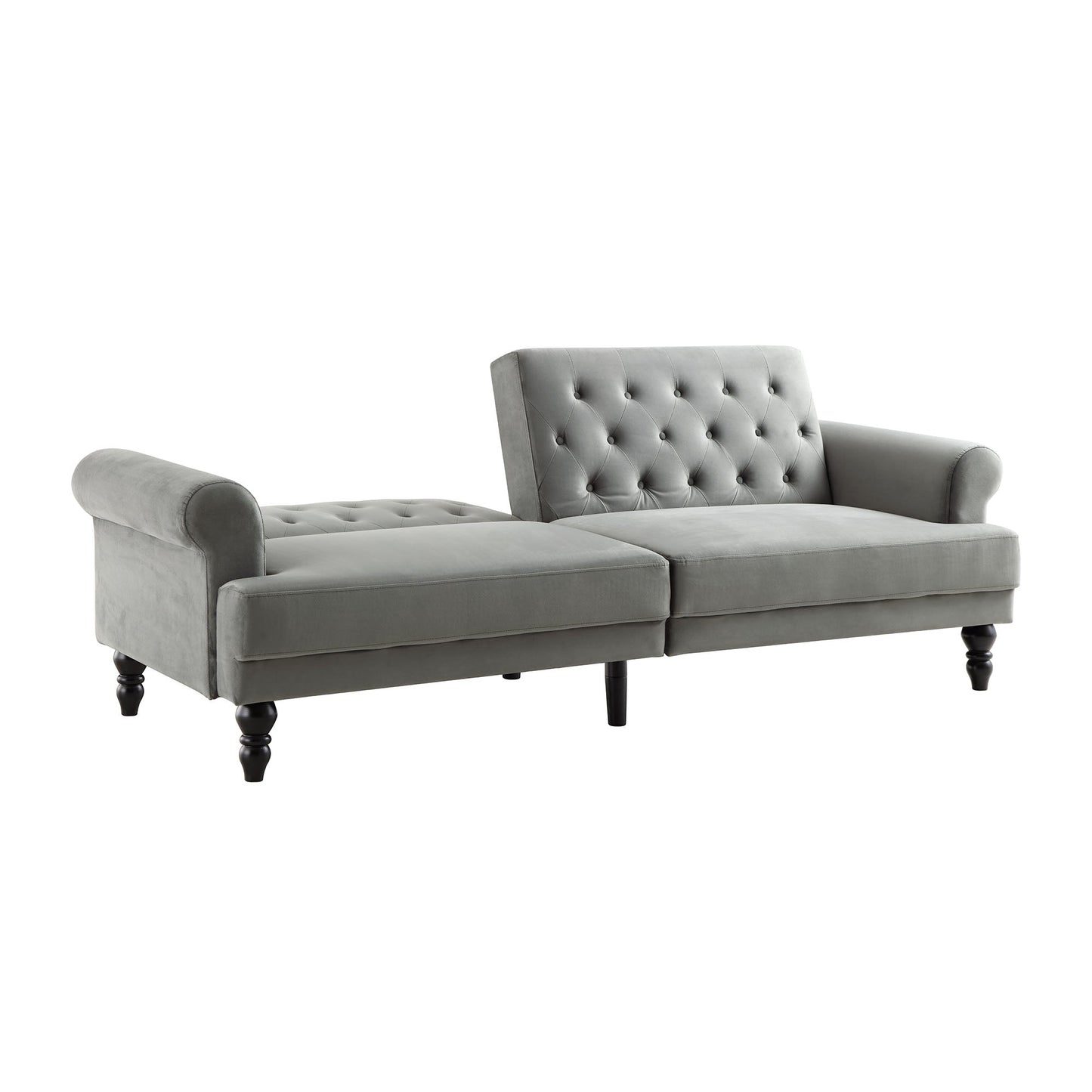 Hanney 3-Seater Chesterfield Sofabed in Grey Velvet
