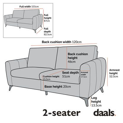 Noak 2-Seater Grey Woven Fabric Sofa with Chrome Legs