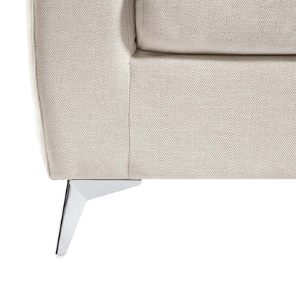 Noak 2-Seater Beige Woven Fabric Sofa with Chrome Legs