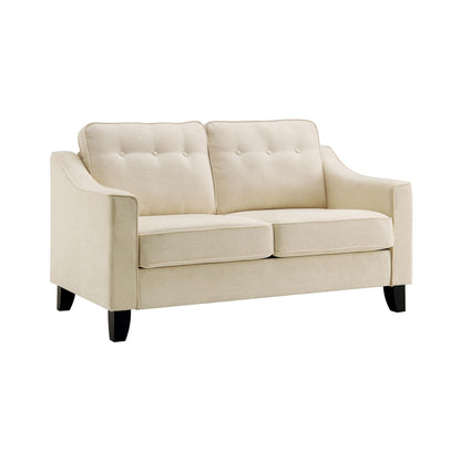 Harper  2-Seater Slope Arm Beige Woven Fabric Sofa