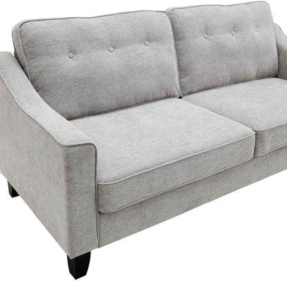 Harper 3-Seater Slope Arm Grey Woven Fabric Sofa