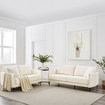 Bari Beige Woven Fabric Sofa