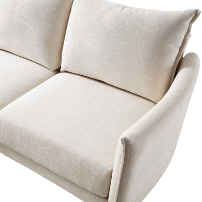 Bari Light Beige Woven Fabric Chaise Sofa