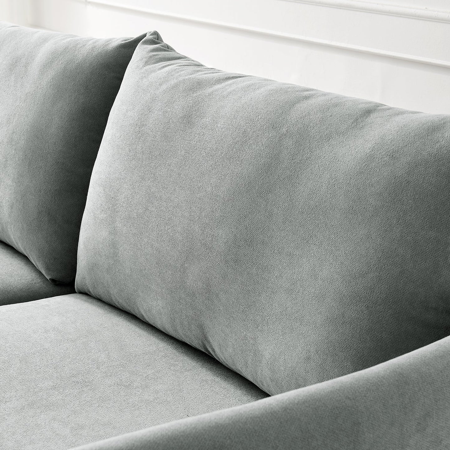 Bari Light Grey Brushed Fabric Sofa