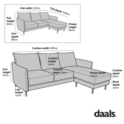 Bari Light Grey Brushed Fabric Chaise Sofa