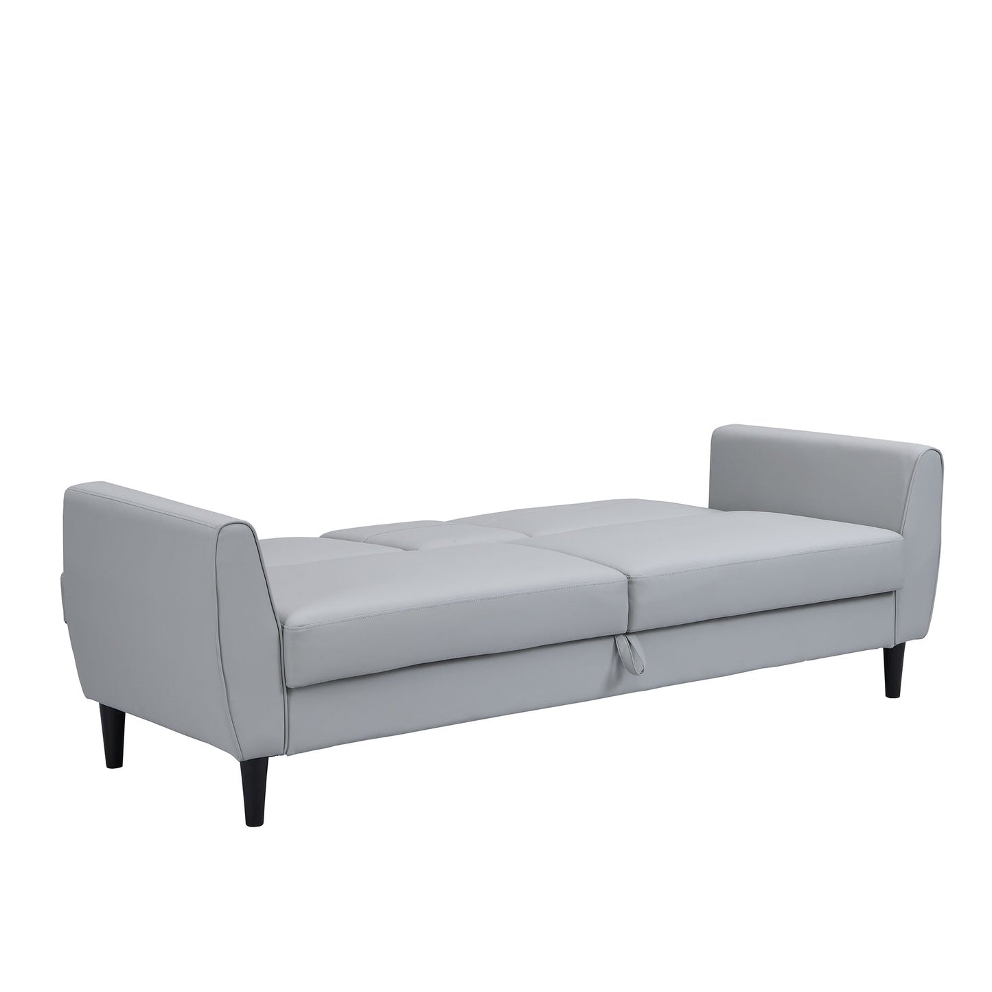 Latimer Grey Faux Leather 3-Seater Storage Sofa Bed