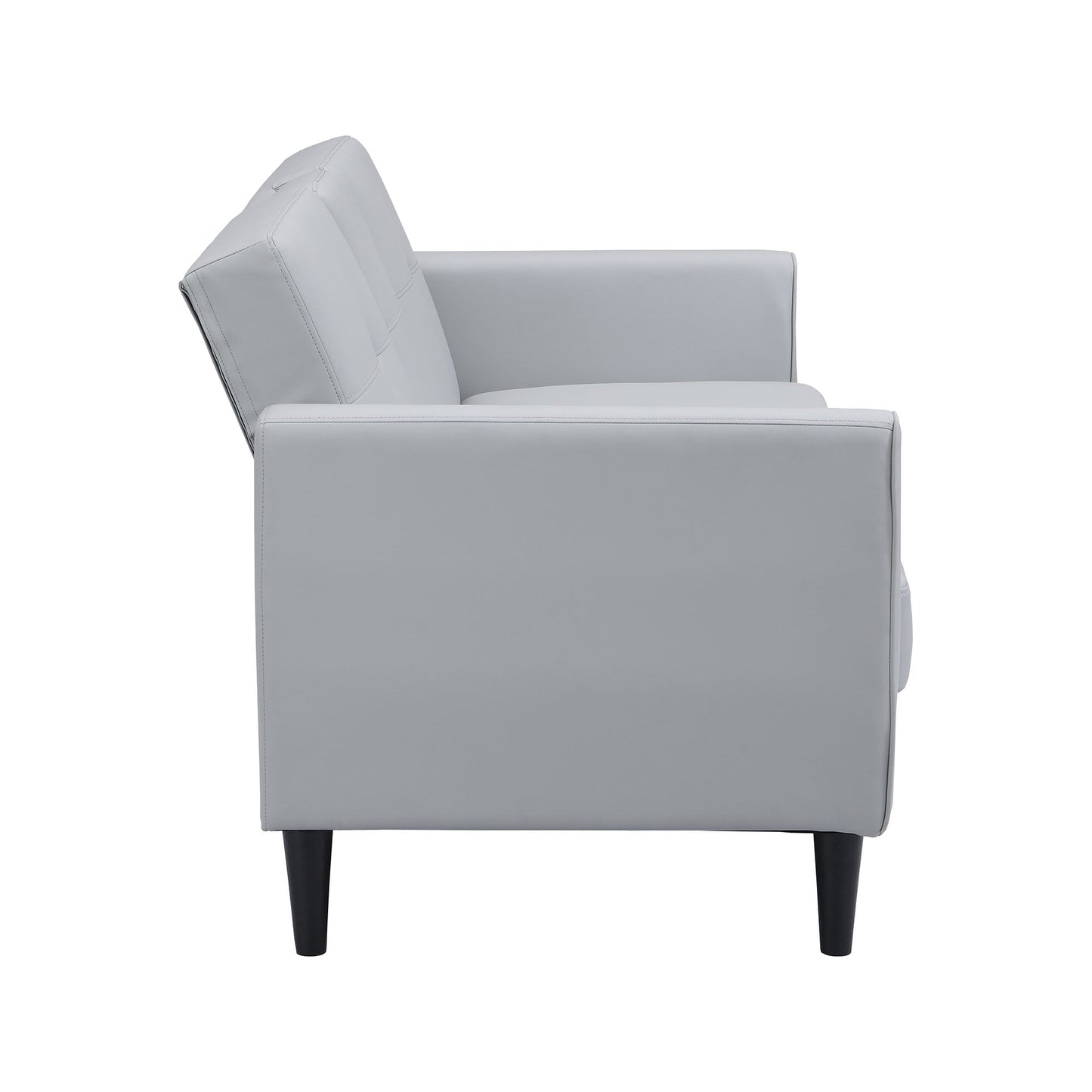 Latimer Grey Faux Leather 3-Seater Storage Sofa Bed