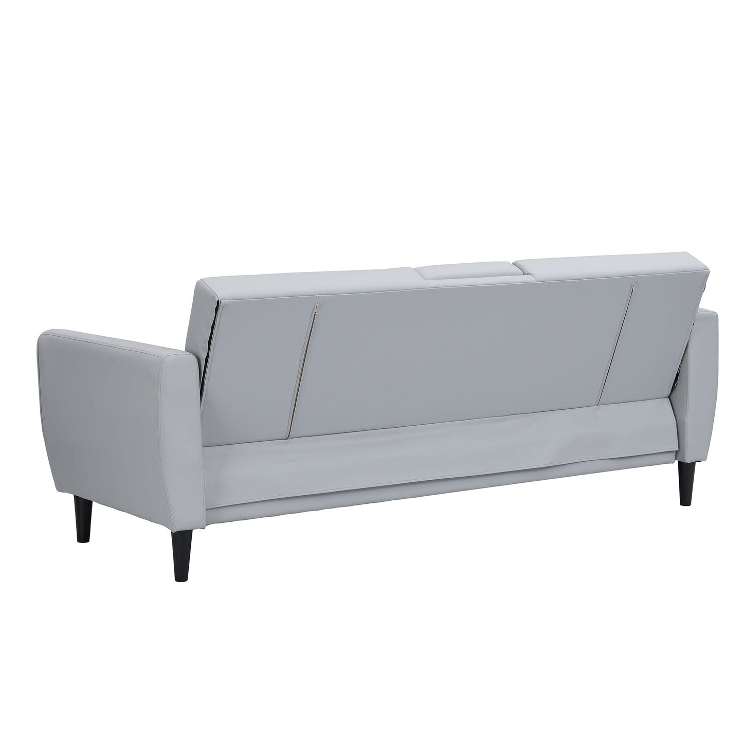 Latimer Grey Faux Leather 3-Seater Storage Sofa Bed