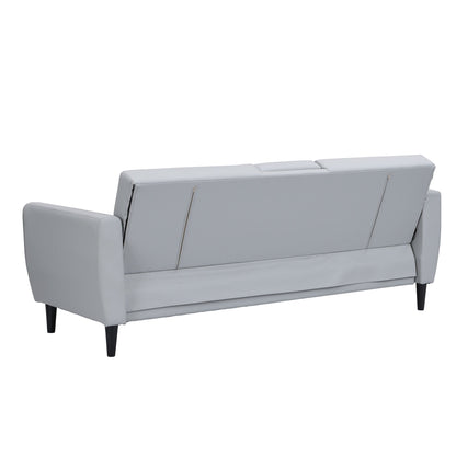 Latimer Grey Faux Leather 3-Seater Storage Sofa Bed