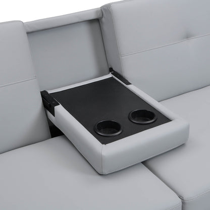 Latimer Grey Faux Leather 3-Seater Storage Sofa Bed