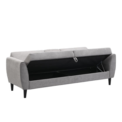 Latimer Light Grey Brushed Fabric 3-Seater Storage Sofa Bed