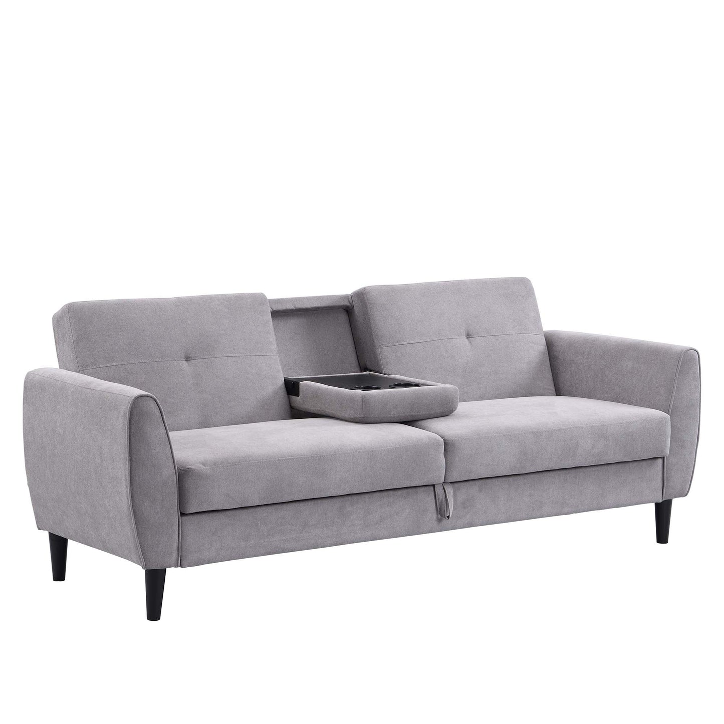 Latimer Light Grey Brushed Fabric 3-Seater Storage Sofa Bed