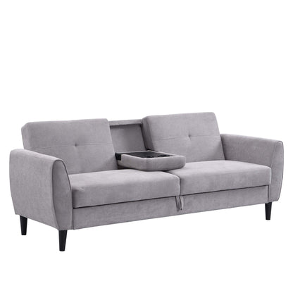 Latimer Light Grey Brushed Fabric 3-Seater Storage Sofa Bed