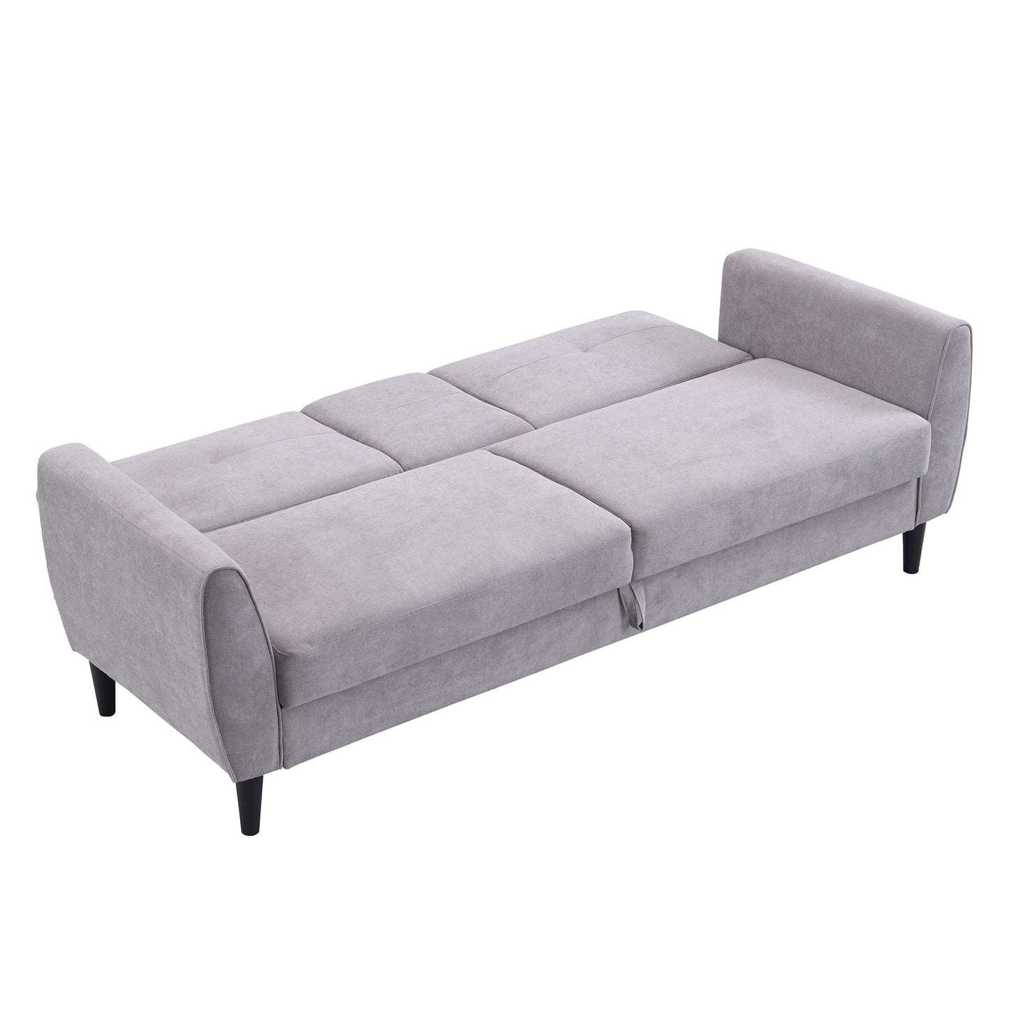 Latimer Light Grey Brushed Fabric 3-Seater Storage Sofa Bed