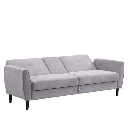 Latimer Light Grey Brushed Fabric 3-Seater Storage Sofa Bed